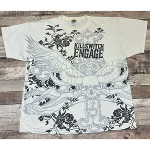 Killswitch Engage Shirt Men's 2XL White Metalcore Band Tee Music Punk Grunge Y2k
